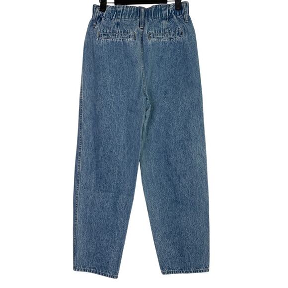 J. Crew Tapered Crop High Rise Wide Leg Jean Elastic Waist Patch Pockets 4 Blue - Picture 11 of 15